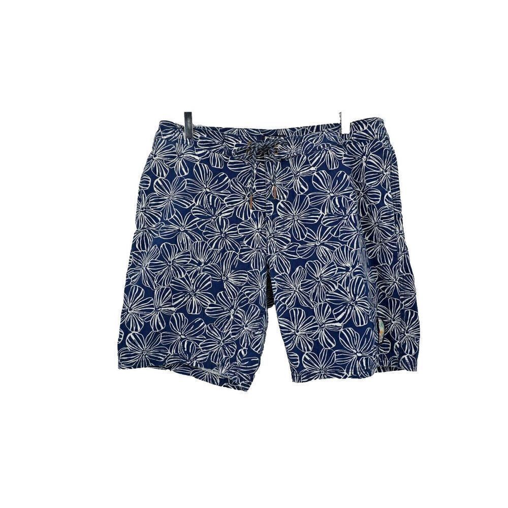 Reyn Spooner Men's Size 36 Mala Melia Boardshorts Cotton Floral Blue White Swim